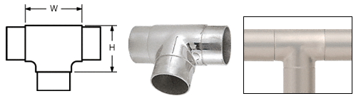 C.R. Laurence CRL Polished Stainless Flush Tee for 1-1/2&quot; (38.1 mm) Tubing | HR15KPS