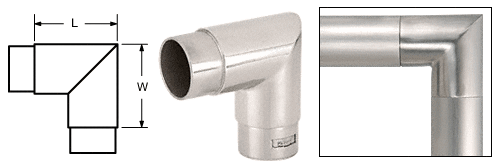 C.R. Laurence CRL Polished Stainless Mitered Style 90&amp;#186; Corner for 1-1/2&quot; (38.1 mm) Tubing | HR15MCPS