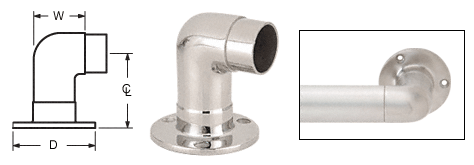 C.R. Laurence CRL Polished Stainless Flush Wall Return for 1-1/2&quot; (38.1 mm) Tubing | HR15QPS