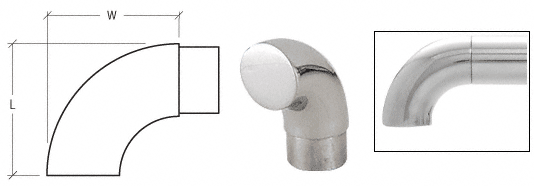 C.R. Laurence CRL Polished Stainless Flush Angle End for 1-1/2&quot; (38.1 mm) Tubing | HR15RPS