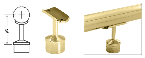 C.R. Laurence CRL Polished Brass Straight Saddle for 1-1/2&quot; (38.1 mm) Tubing | HR15VSPB
