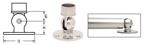 C.R. Laurence CRL Polished Stainless Adjustable Flange for 2&quot; (50.8 mm) Tubing | HR20PFPS