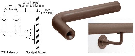 C.R. Laurence CRL Duranodic Bronze Extension Arms for HR2D Series Brackets | HR2DXDU