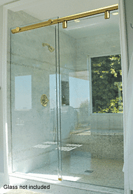 C.R. Laurence CRL 84&quot; Polished Brass Hydroslide 180 Degree Standard Sliding Shower Door Kit | HYDK84BR