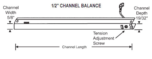 Window Channel Balance, Tilt, Stamped 23-9 - 24&quot;
 | 61239