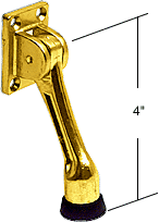 C.R. Laurence Bright Brass Finish Door Mounted 4&quot; Kick-Down Door Holder | J4539