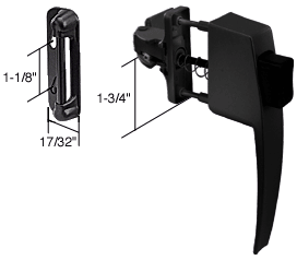 Screen and Storm Door Latch, Push Button Type, Black K5007 | K5007