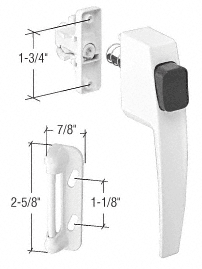 C.R. Laurence CRL White Screen and Storm Door Push Button Latch 1-3/4&quot; Screw Holes | K5145