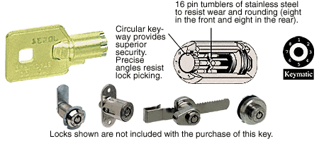 C.R. Laurence CRL Master Combination Change Key for Keymatic Locks  | KMKM