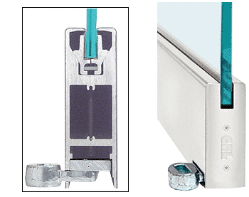 C.R. Laurence CRL Satin Anodized 6&quot; Custom Length Square Style Door Rail without Lock for 1/2&quot; Glass | LHR6SSA12C