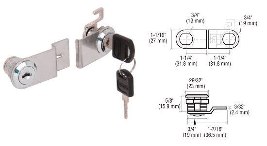 C.R. Laurence CRL Chrome Plated Lock for Swinging Glass Doors - Keyed Alike  | LK26KA