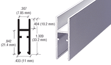 C.R. Laurence CRL Satin Anodized Aluminum LK610 &quot;H&quot; Bar - 12 ft long | LK610A
