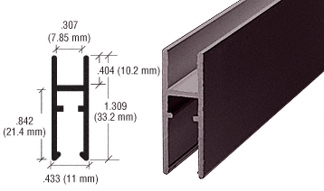 C.R. Laurence CRL Duranodic Bronze Aluminum LK610 &quot;H&quot; Bar - 12 ft long | LK610DU