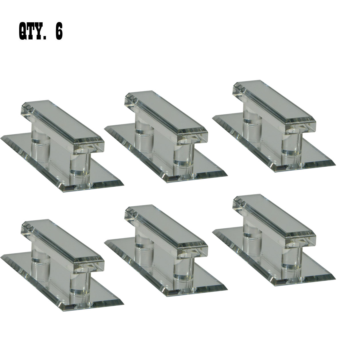 Clear Acrylic Large Stick-On Mirror Pull | LMPC5 | Pack of 6 | LMPC56