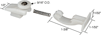 Strybuc Industries Sliding Sectional Shower Door Guide Roller Assembly; Leading Edge - Package | M6047