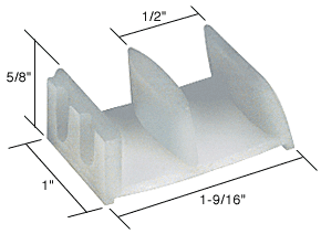 C.R. Laurence CRL 1-9/16&quot; Wide Tub Enclosure Sliding Door Bottom Guide - Package | M6058