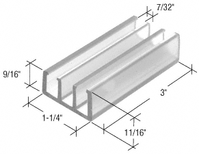 C.R. Laurence CRL 1-1/4&quot; Wide Clear Sliding Shower Door Bottom Guide - Package | M6089