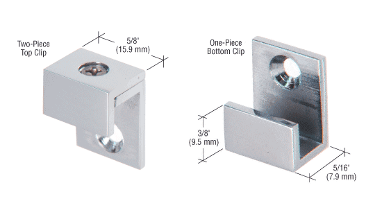 C.R. Laurence CRL Chrome 5/8&quot;  Wide Mirror Clips - Set | MC01CH