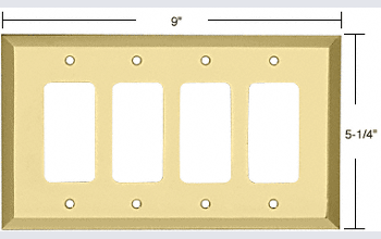 C.R. Laurence CRL Brass Quad Decora Metal Mirror Plate | MMP17BR
