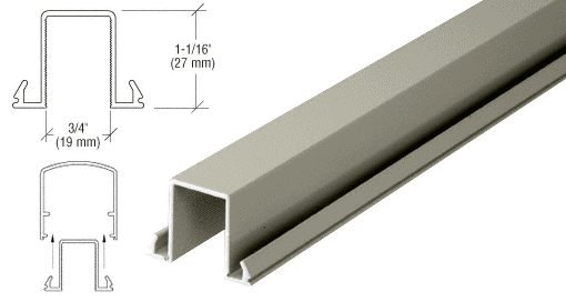 C.R. Laurence CRL Beige Gray Horizontal Snap-In Infill for Glass - 20&#39;-1&quot; Long | MR1FBGY