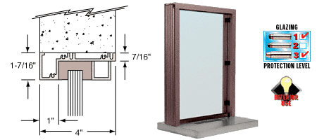 C.R. Laurence CRL Kynar Painted (Specify) Aluminum Narrow Inset Frame Interior Glazed Exchange Window With 18&quot; Shelf and Deal Tray | N11W18K