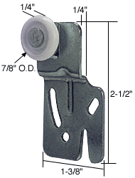 C.R. Laurence CRL Wardrobe Roller for Acme Closet Doors, 7/8&quot; Nylon Wheel, 1/4&quot; Offset | N6500