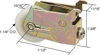 C.R. Laurence CRL 1-1/4&quot; Nylon Sliding Mirror Door Roller 11/16&quot; Wide Housing for El Cajon, Premier | N6570