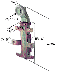 C.R. Laurence CRL 7/8&quot; Nylon Bi-Pass Wardrobe Roller for Cox | N6602