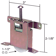 C.R. Laurence CRL 1-1/2&quot; Nylon B.B. Mirror Wardrobe Door Roller | N6861