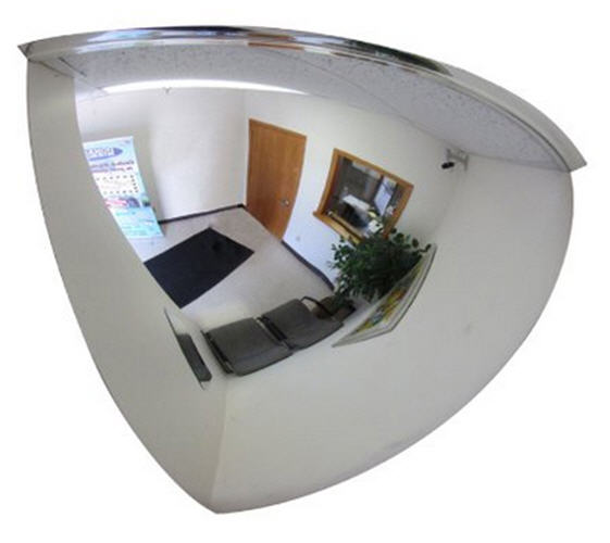 26&quot; 90 Degree Acrylic Quarter Dome Mirror with Hardboard Back | ONV9026HB