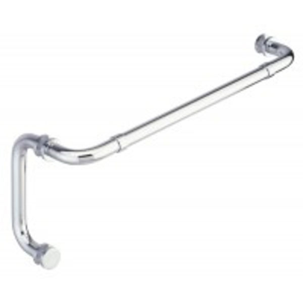 Opus I 24&quot; Cuttable Towel Bar and 6&quot; Pull Shower Door Combination with Rosettes - Polished Chrome | S124TB6PPC