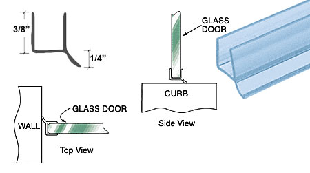 C.R. Laurence CRL Dual Durometer PVC Seal and Wipe for 1/4&quot; Glass - 95 in long | P14WS
