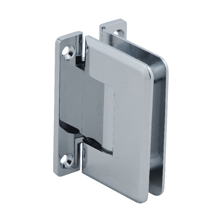 CRL Pinnacle 537 Series Polished Chrome Wall Mount Full Back Plate Standard Hinge with 5&amp;#186; Offset | P1N537CH