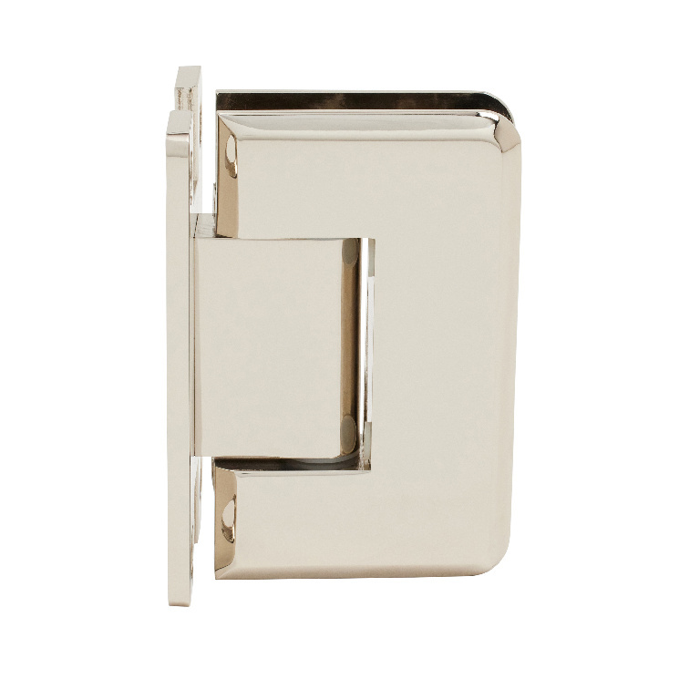 CRL Pinnacle 537 Series Polished Nickel Wall Mount Full Back Plate Standard Hinge with 5&amp;#186; Offset | P1N537PN