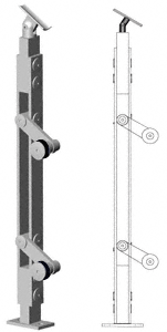 C.R. Laurence CRL 42&quot; Brushed Stainless P4 Series End Post Railing Kit | P442EBS