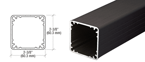 C.R. Laurence CRL 200, 300, 350, and 400 Series Matte Black 48&quot; Long 2-3/8” Square Post | P48BL