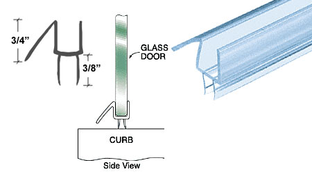 C.R. Laurence CRL Co-Extruded Clear Bottom Wipe with Drip Rail for 1/2&quot; Glass - 36 in long | P912WS36