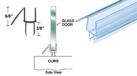 C.R. Laurence CRL Co-Extruded Clear Bottom Wipe with Drip Rail for 5/16&quot; Glass - 31 in long | P956WS2
