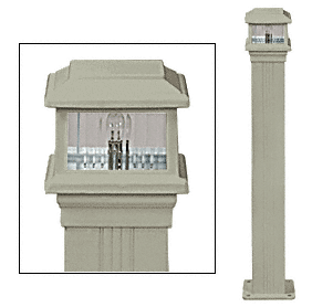 C.R. Laurence CRL Beige Gray Decorative Cap Light for 4&quot; x 4&quot; Vertical Aluminum Post | PCL1BGY
