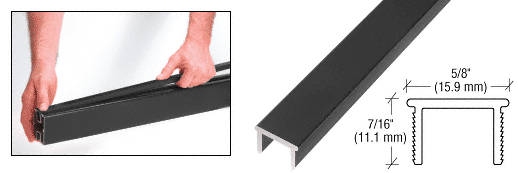 C.R. Laurence CRL 48&quot; Black Matte Glass Barrier Post Filler | PF48BL