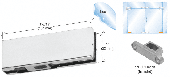 C.R. Laurence CRL Aluminum Finish Bottom Door Patch with INT301 Insert | PH10CA