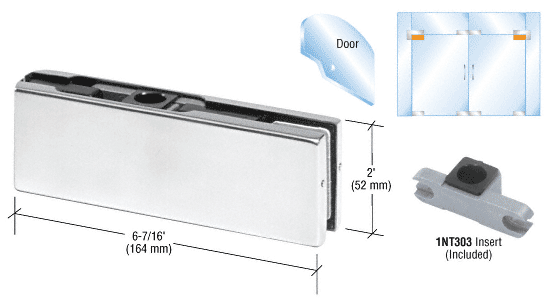 C.R. Laurence CRL Aluminum Finish Top Door Patch Fitting with INT303 Insert | PH20AA