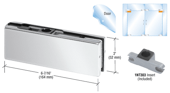 C.R. Laurence CRL Polished Stainless Finish Top Door Patch Fitting with INT303 Insert | PH20APS