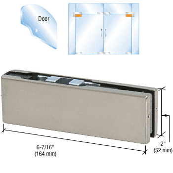 C.R. Laurence CRL Brushed Stainless Adjustable North AmericanTop Door Patch Fitting | PH20CBS
