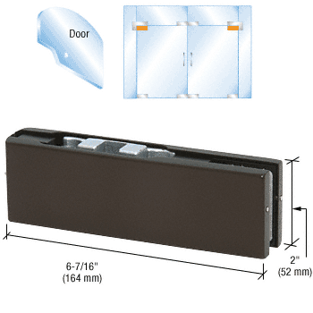 C.R. Laurence CRL Bronze Adjustable European Top Door Patch Fitting | PH21CDU