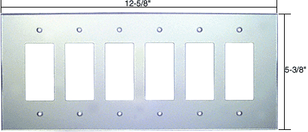 C.R. Laurence CRL Six Gang Decora Acrylic Mirror Plate - Clear | PMP602