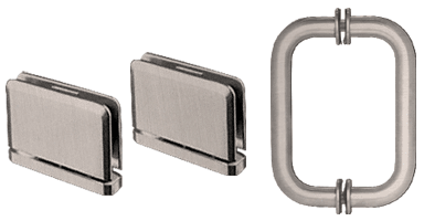 CRL Brushed Nickel Prima Shower Pull and Hinge Set | PPHS3BN