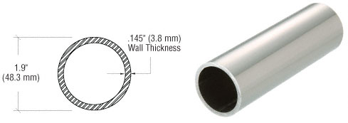 C.R. Laurence CRL Polished Stainless 1-1/2&quot; Schedule 40 Pipe Rail Tubing-10 Ft | PR15PS10