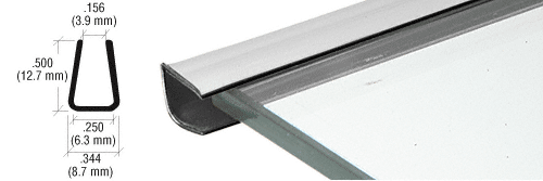 C.R. Laurence CRL Chrome Plastic Reflective Edge Mold - 95 in Long | PRT100CH