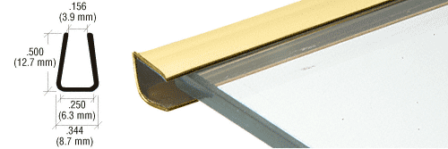 C.R. Laurence CRL Brass Plastic Reflective Edge Mold - 95 in Long | PRT100BR